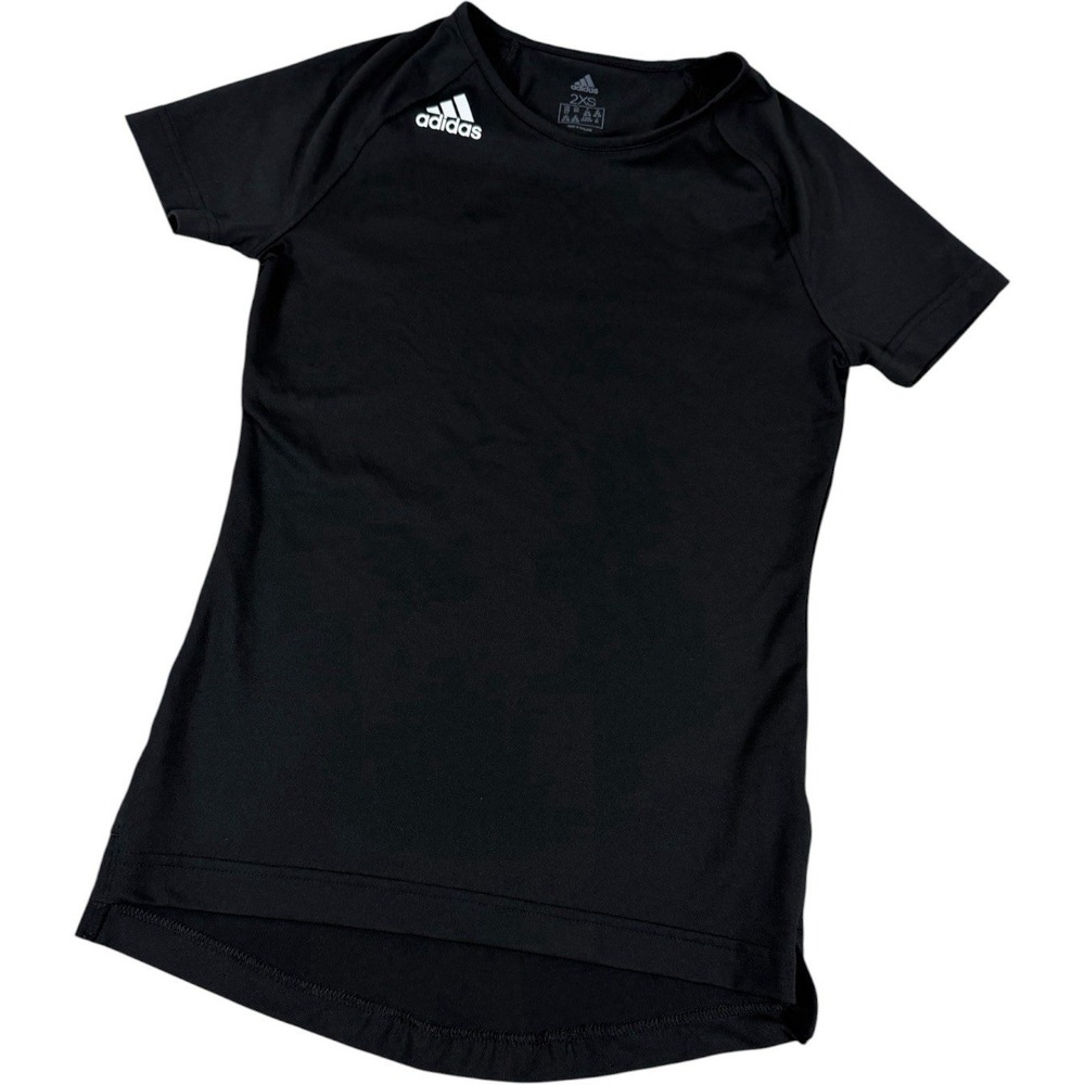Adidas Hilo Short Sleeve Volleyball Jersey Black Womens 2XS Activewear Top